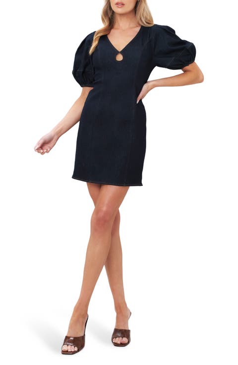 Puff Sleeve Denim Minidress