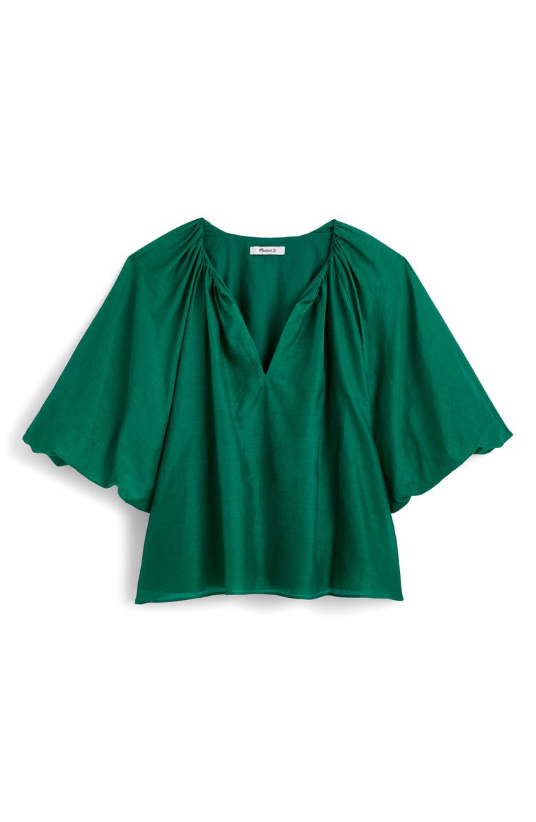 Madewell Bubble Sleeve Top, Alternate, color, Verdant Green