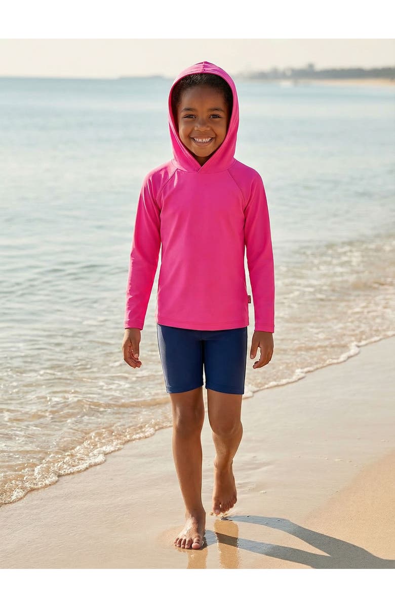 CITY THREADS Baby Unisex UPF 50+ Long Sleeve Hooded Rashguard Tee, Alternate, color, Medium Grey