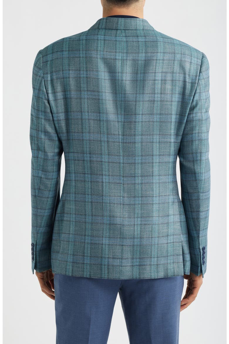 Teal Green Windowpane Check Sport Coat, Alternate, color, TEAL