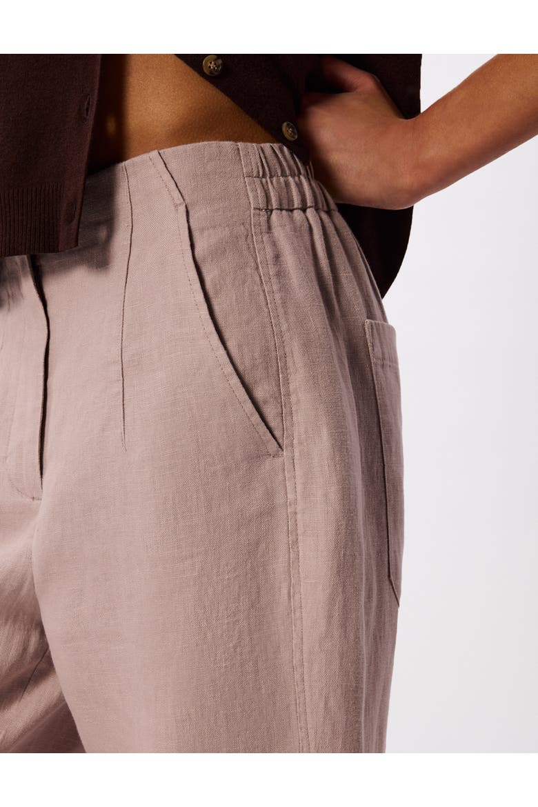 Linen Barrel Leg Trouser, Alternate, color, Dusty Pink