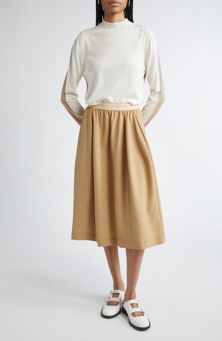 Marni Logo Embroidered Virgin Wool Sweater, Alternate, color, 