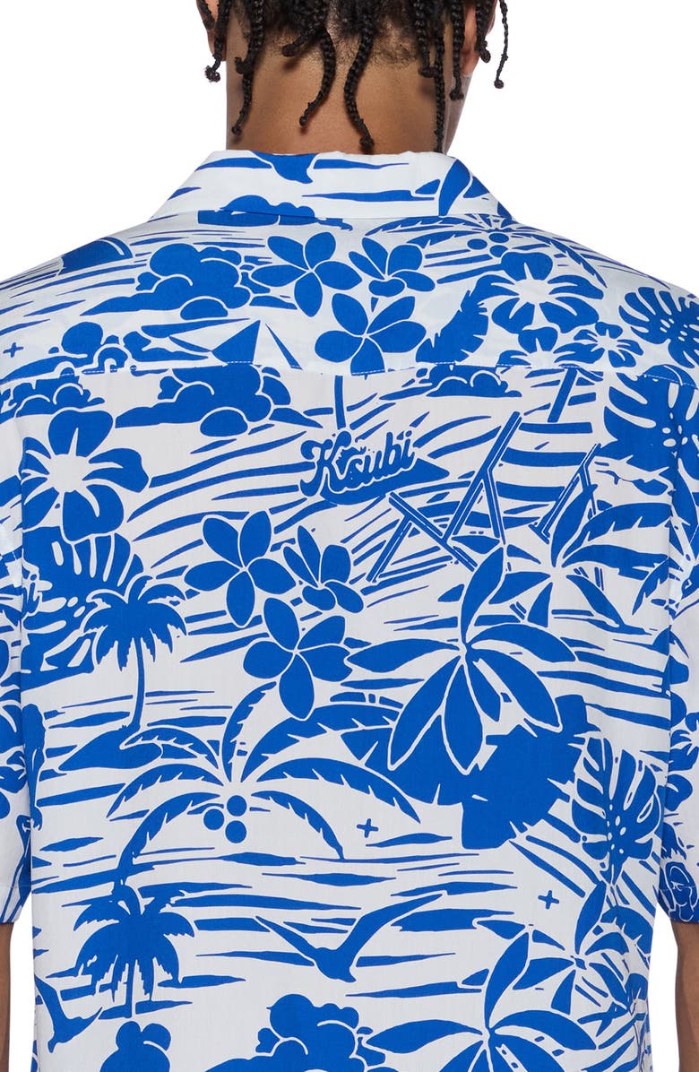 Ksubi Lagoon Print Camp Shirt, Alternate, color, Blue