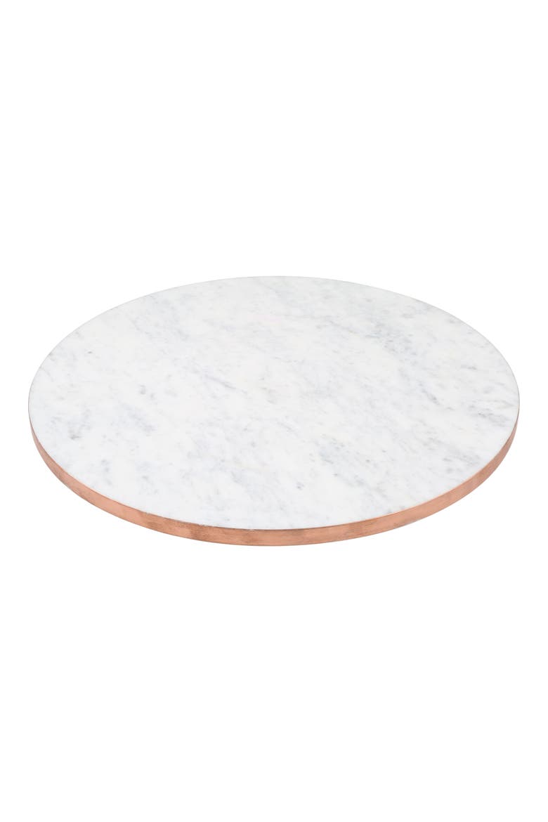 Copper Edge Marble Lazy Susan, Main, color, GREY/ COPPER