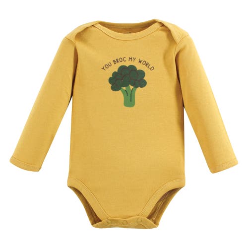 Touched By Nature Organic Cotton Long-sleeve Bodysuits In Multi