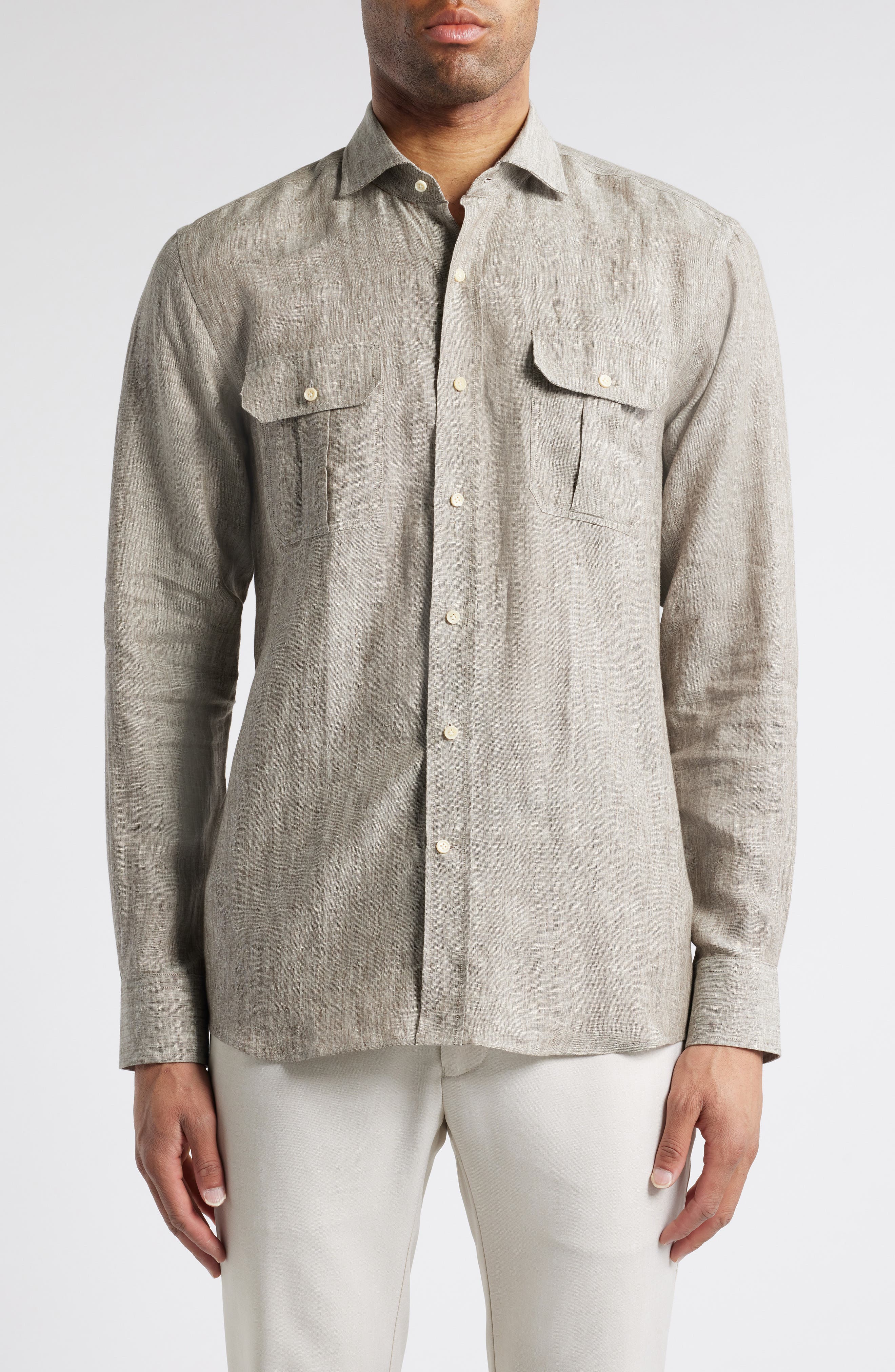 Peter Millar Crown Crafted Postiano Linen Sport Shirt