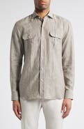 Peter Millar Crown Crafted Postiano Linen Sport Shirt