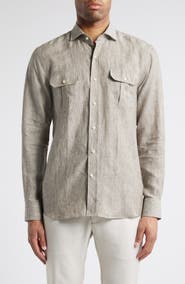 Peter Millar Crown Crafted Postiano Linen Sport Shirt
