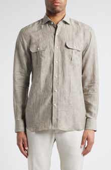 Peter Millar Crown Crafted Postiano Linen Sport Shirt