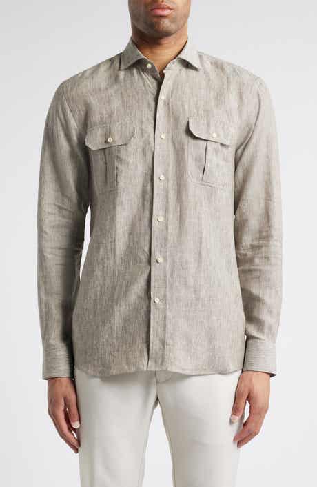 Peter Millar Crown Crafted Postiano Linen Sport Shirt