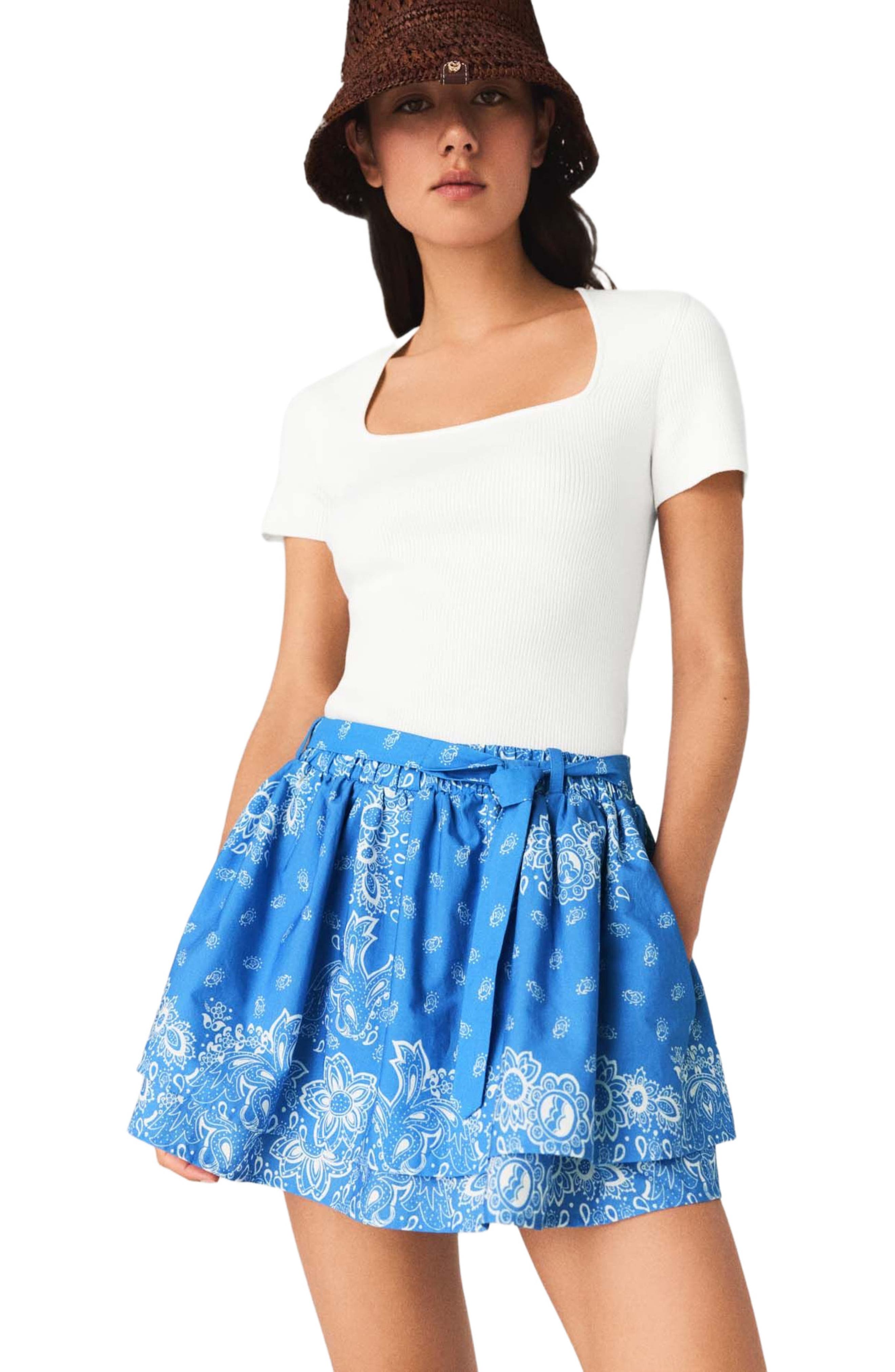 selected Sky blue bandana print