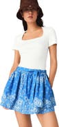 maje Printed ruffled skirt