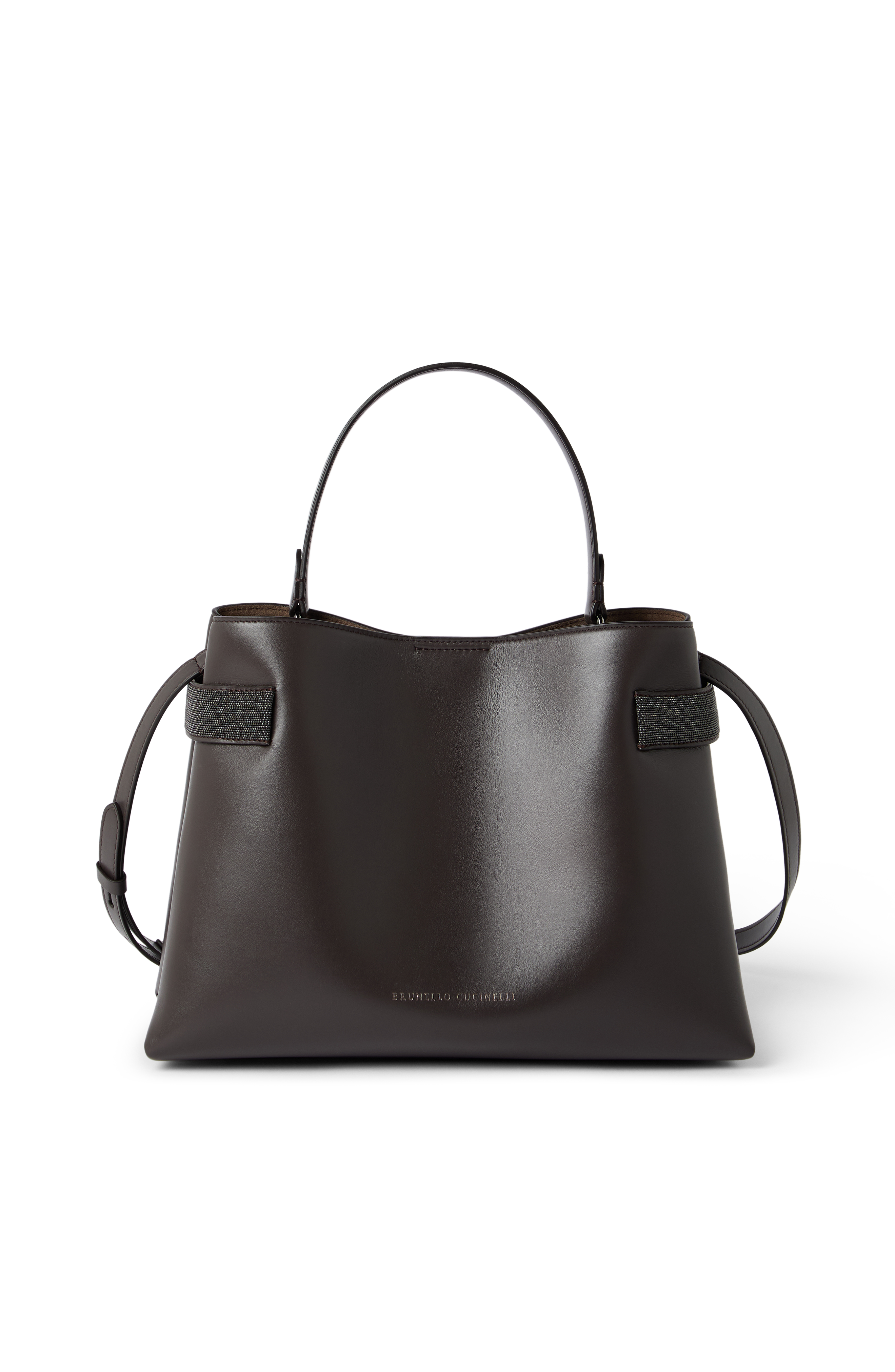 Brunello Cucinelli Top-Handle Essence bag, Main, color, Rust Brown