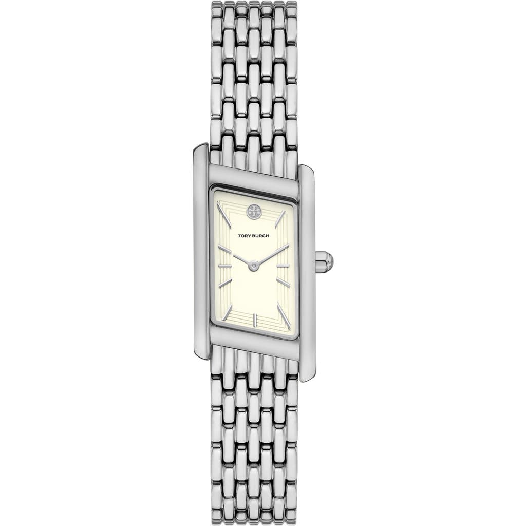 Tory Burch The Eleanor Angled Two-hand Stainless Steel Watch, 19mm X 37mm In Silver