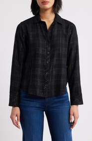 Cloth & Stone Metallic Check Button-Up Shirt