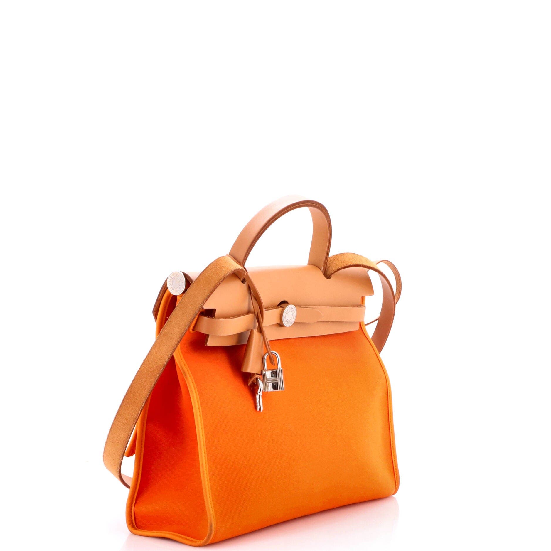 Herbag Zip Leather and Toile 31, Alternate, color, Orange