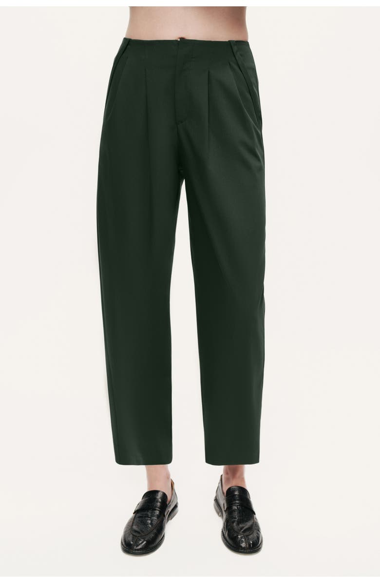 Nocturne Forest Cropped Cigarette Trousers, Main, color, Dark Green