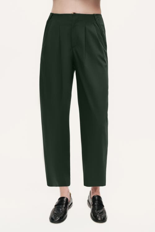 Nocturne Forest Cropped Cigarette Trousers In Green