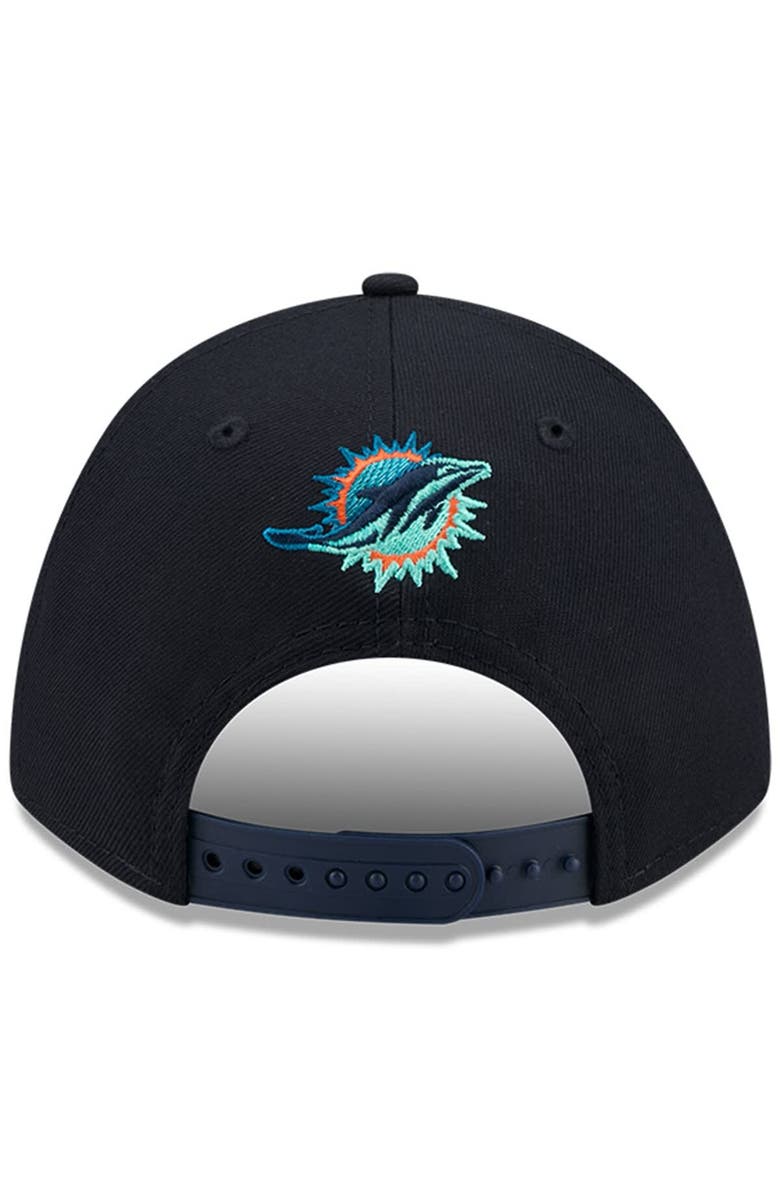 New Era Men's New Era Pitch Blue Miami Dolphins 2025 Rivalries Collection Team 9FORTY M-Crown Adjustable Hat, Alternate, color, Aqua