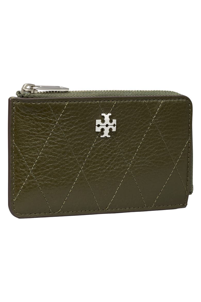 Charlie Quilted Leather Zip Card Case, Alternate, color, LECCIO