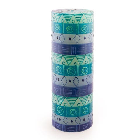 Blue & Green Painted Candles