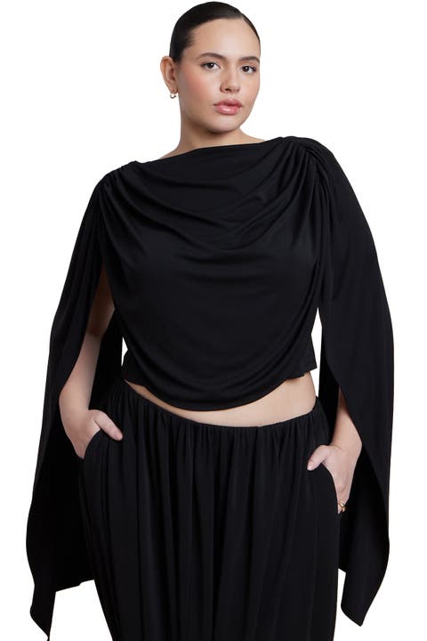 Draped Flounce Top (Plus)