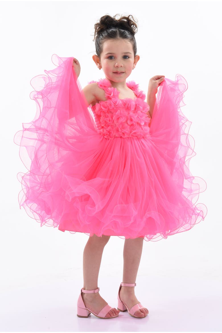 Campanula Bloom Dress, Alternate, color, Neon Pink
