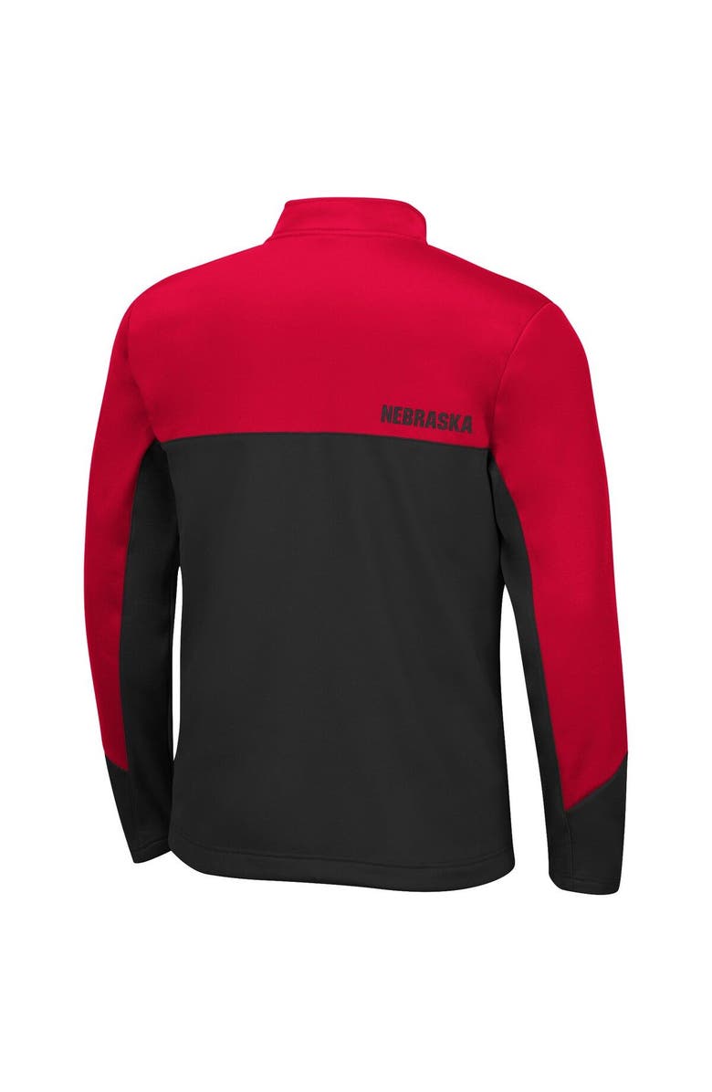 COLOSSEUM Men's Colosseum Scarlet/Black Nebraska Huskers Triple Dog Dare Quarter-Zip Jacket, Alternate, color, 