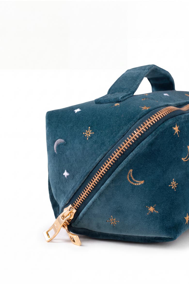 Celestial Eye Velvet Open Flat Makeup Bag, Alternate, color, Rich Blue