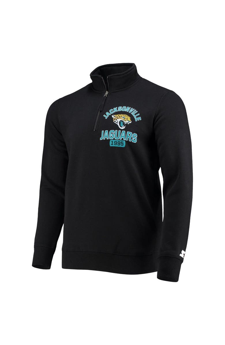 STARTER Men's Starter Black Jacksonville Jaguars Heisman Quarter-Zip Jacket, Alternate, color, Black