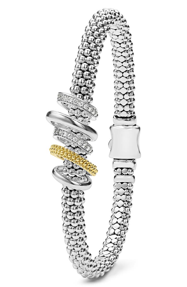 LAGOS Caviar Lux Pavé Diamond Rope Bracelet, Alternate, color, Silver