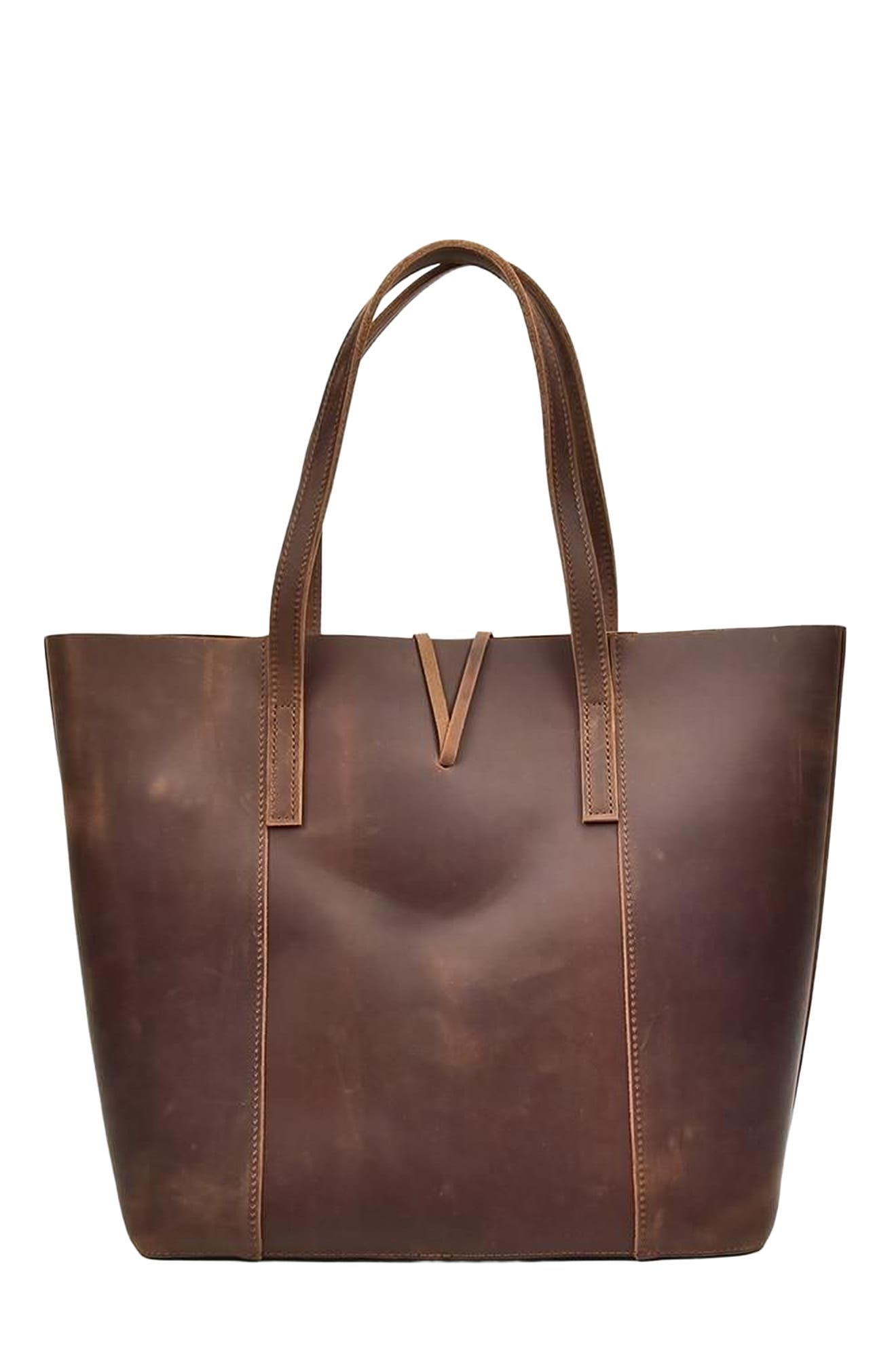 STEEL HORSE LEATHER The Taavi Tote | Handcrafted Leather Tote Bag, Alternate, color, Brown