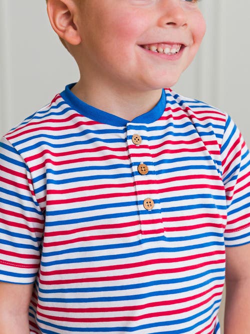 Rufflebutts Boys Short Sleeve Knit Henley In Multi