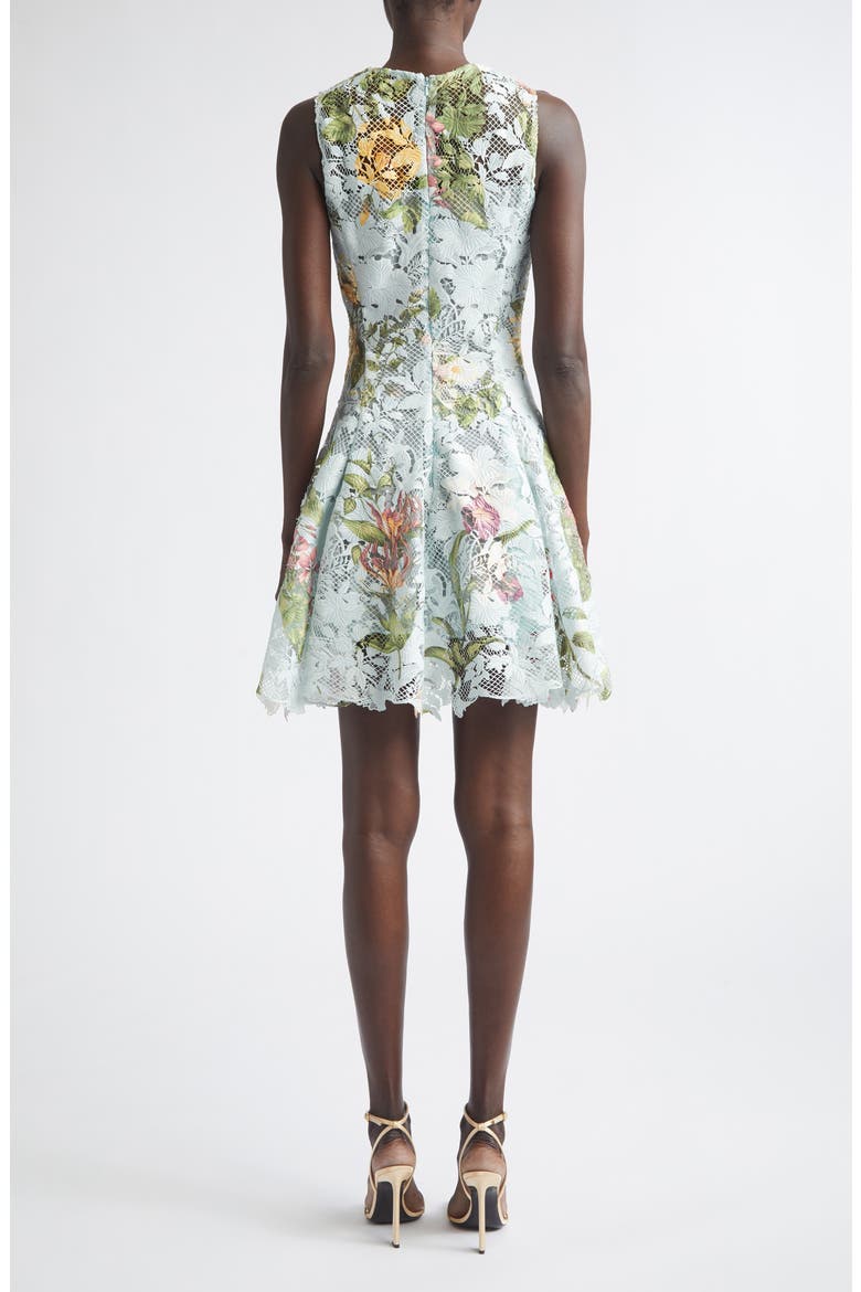 Floral Print Guipure Lace Dress, Alternate, color, SALTWATER MULTI