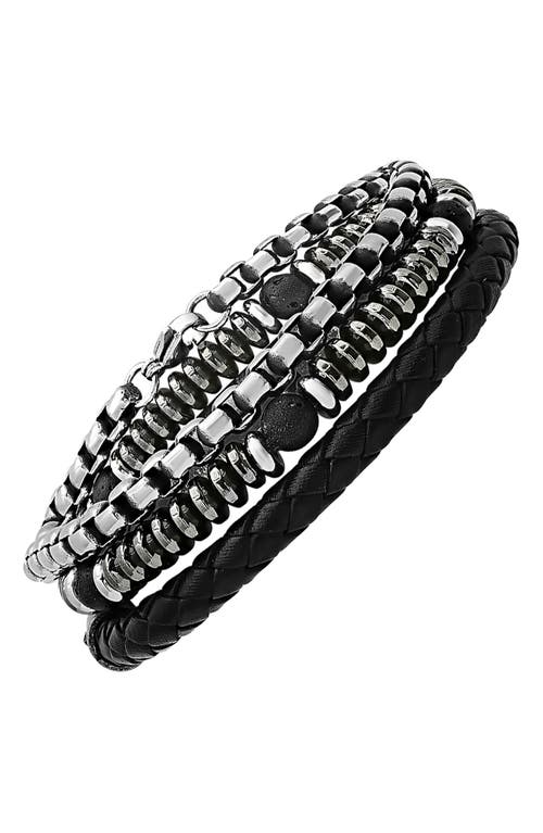Hmy Jewelry Set Of 3 Assorted Bracelets In Black