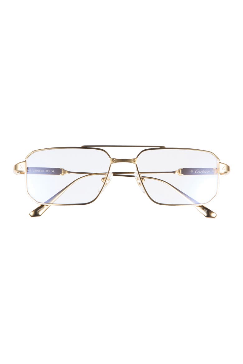 57mm Rectangular Optical Glasses, Main, color, GOLD