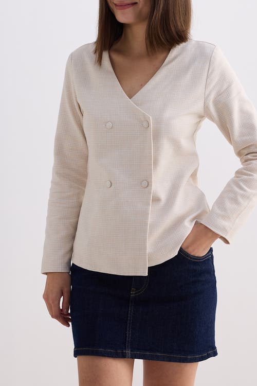 Reistor Fitted Cotton Tweed Jacket In Chestnut Twist
