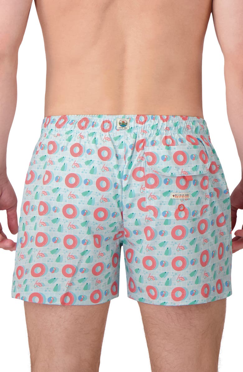 Sunset x Vine Print Swim Trunks, Alternate, color, Light Blue