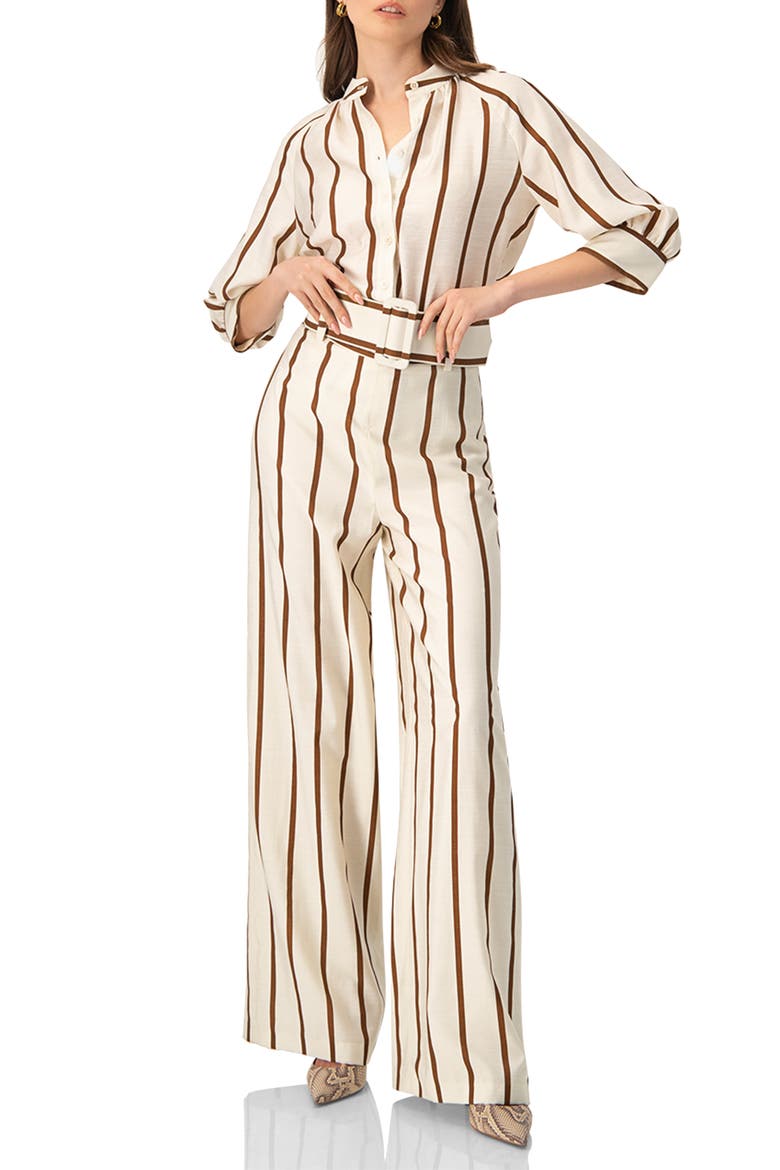Striped Wide-Leg Pants, Alternate, color, Natural