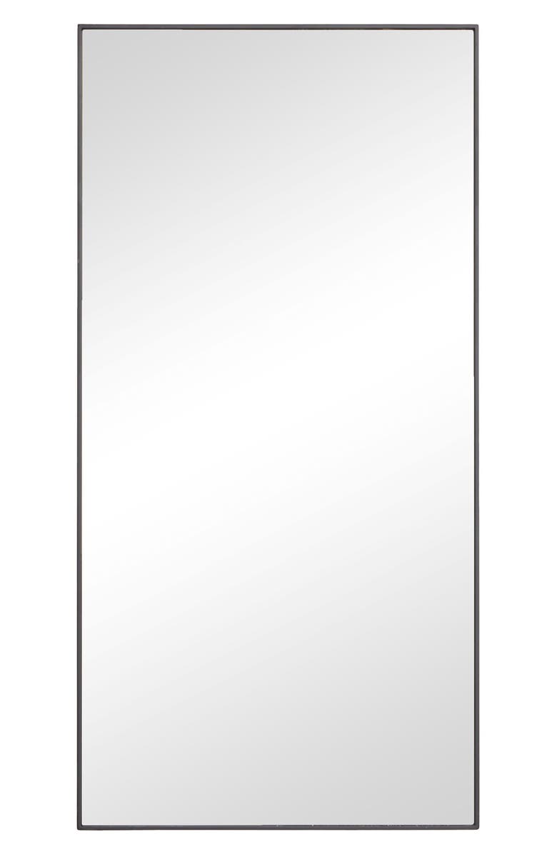 VIVIAN LUNE HOME Black Wood Rectangle Shaped Wall Mirror with Thin Minimalistic Frame - 18" x 36", Main, color,