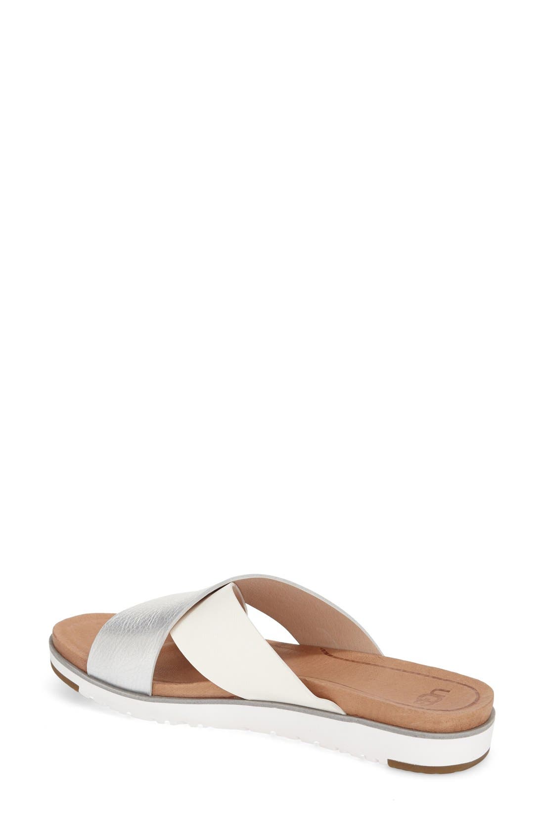 'Kari' Sandal, Alternate, color, SILVER LEATHER