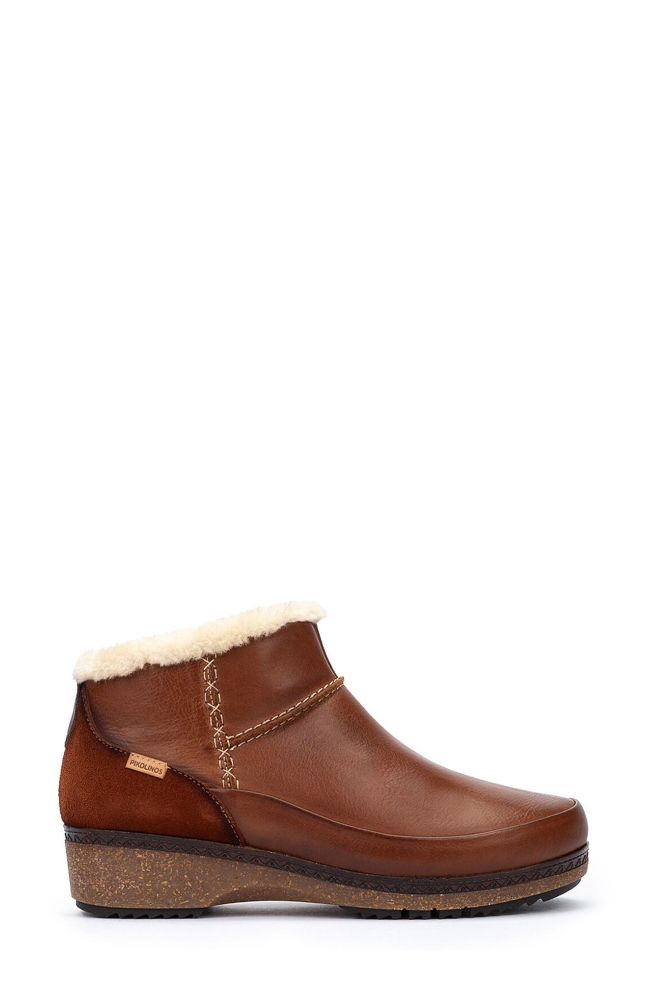 PIKOLINOS Granada Faux Fur Bootie, Alternate, color, Cuero