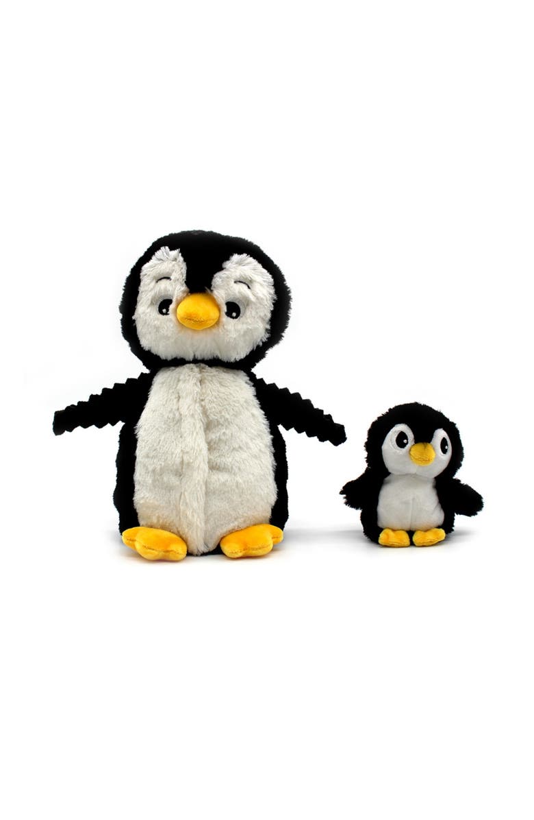 Les Ptipotos Penguin Mom & Her Baby - Secret Keeper Plush Toy, Eco-Friendly, Soft & Washable, Main, color, Black