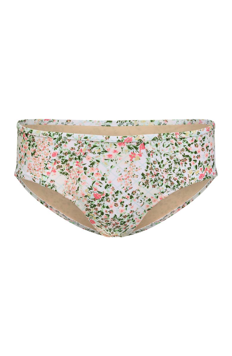 Adore Me Valcea Swimwear Hipster Bikini Bottom, Alternate, color, Floral White