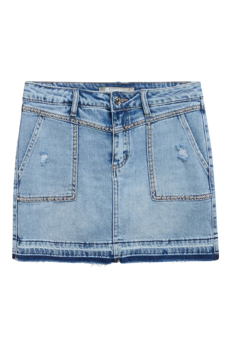 Kids' Studded Seam Carpenter Skort, Main, color, INDIGO