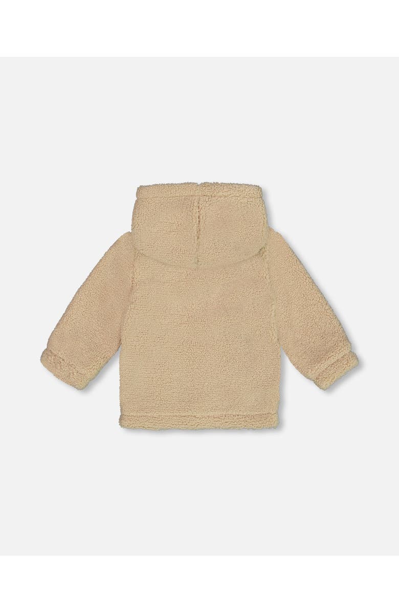 Deux par Deux Baby Boy's Soft Fleece Hooded Zip Jacket Sand, Alternate, color, 