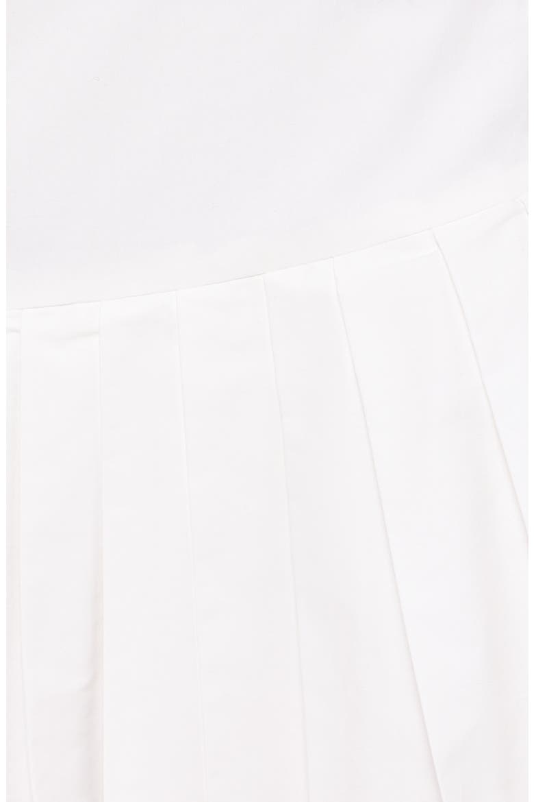 Cygnus Pleated Cotton Miniskirt, Alternate, color, WHITE