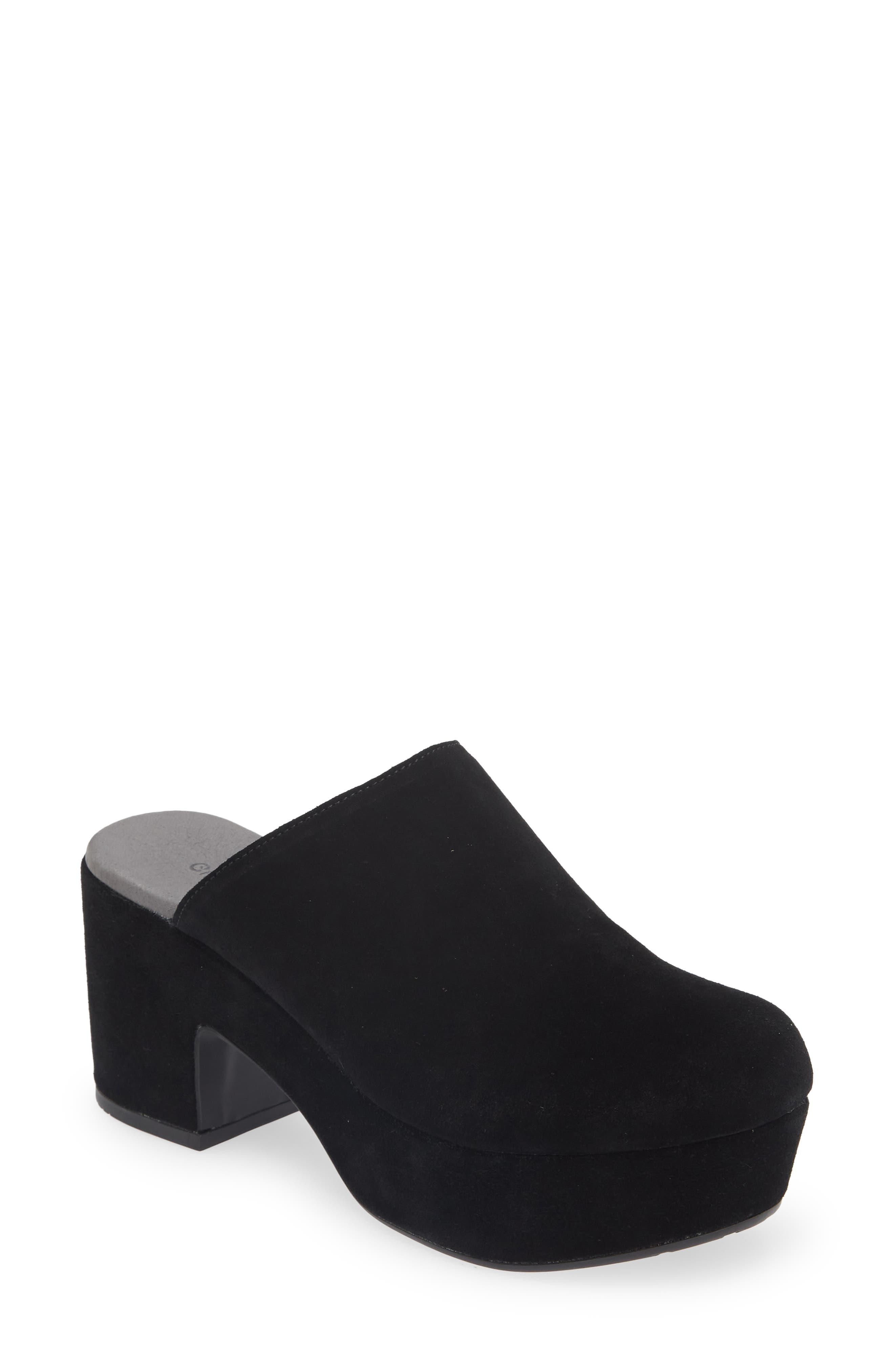 Chocolat Blu Ginette Platform Clog, Main, color, Black Suede