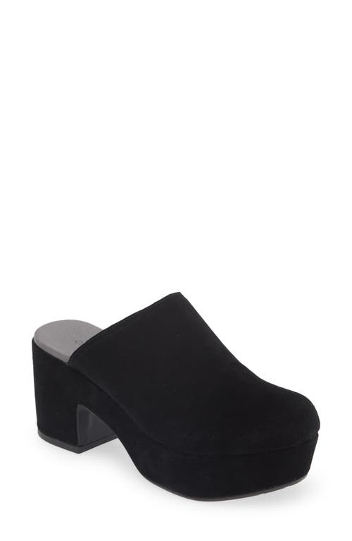 Chocolat Blu Ginette Platform Clog in Black Suede 