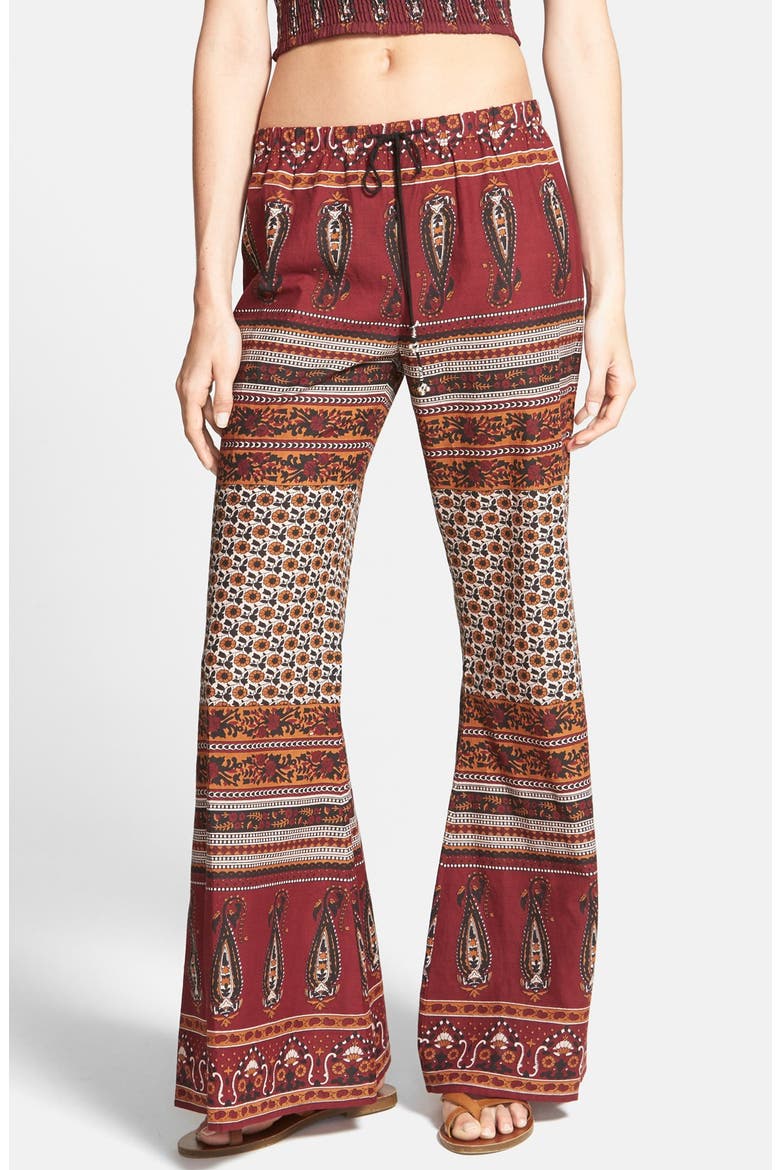 Gauzy Wide Leg Pants, Main, color, BURGUNDY
